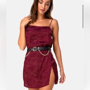 Burgundy satin dress ♥️